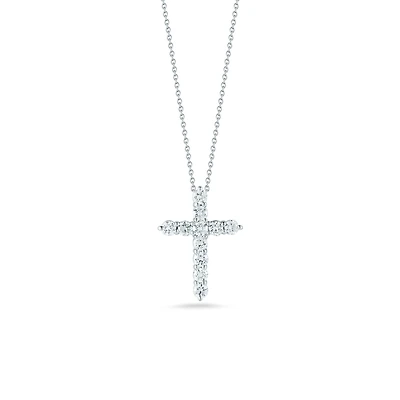 Tiny Treasures White Gold Diamond Cross Pendant