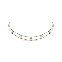 Trend Yellow Gold Pearl and Diamond Necklace