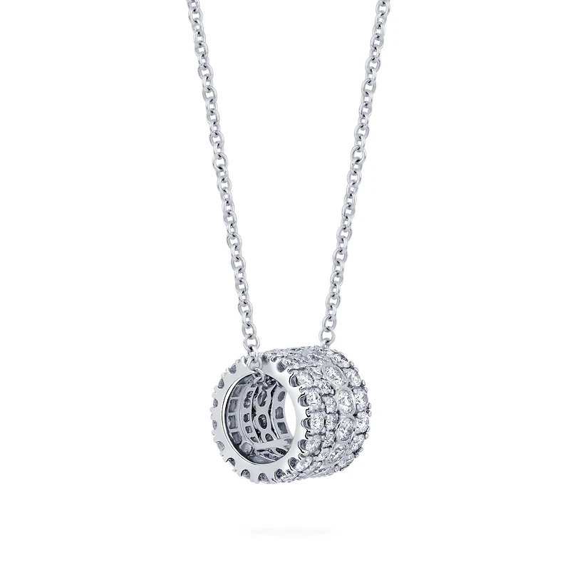 Diamond Barrel Pendant Necklace