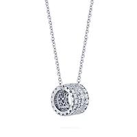 Diamond Barrel Pendant Necklace
