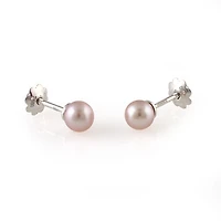 Baby Pink Pearl Stud Earrings