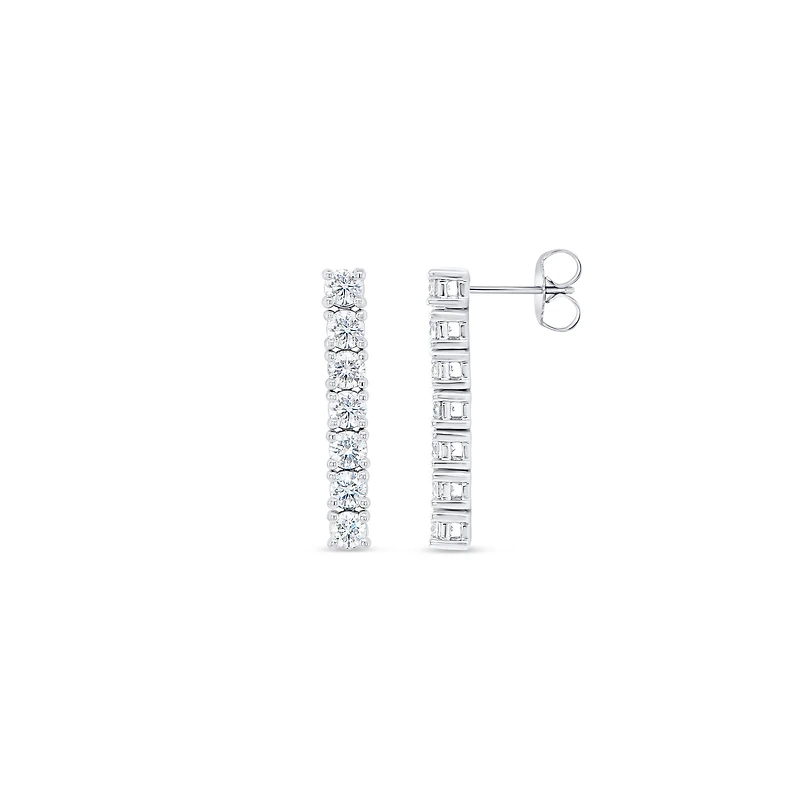 White Gold and Diamond Pavé Stud Earrings