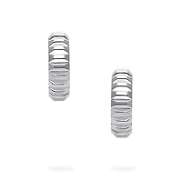 Silver Textured Hoops