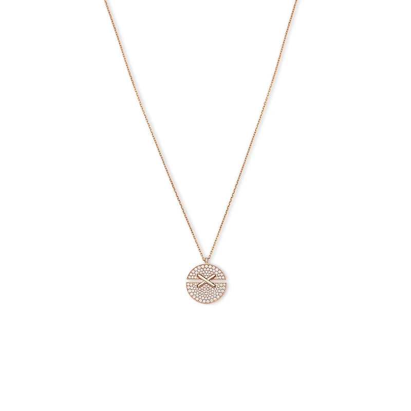 Jeux De Liens Harmony Small Rose Gold and Diamond Pavé Pendant