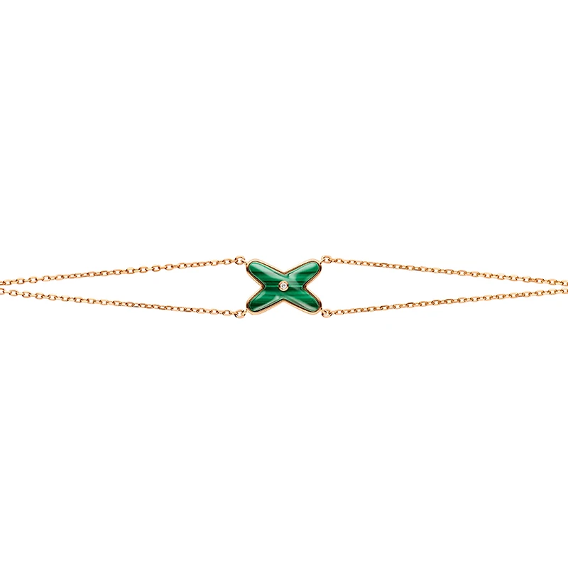 Jeux De Liens Rose Gold, Malachite and Diamond Bracelet