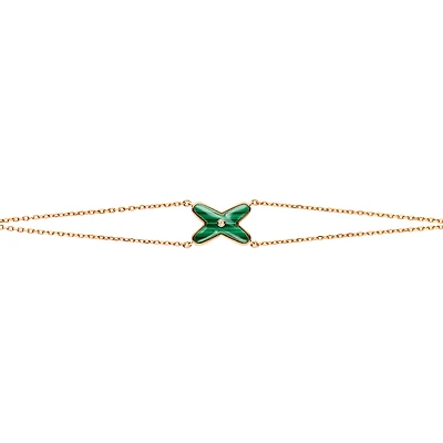 Jeux De Liens Rose Gold, Malachite and Diamond Bracelet