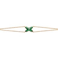 Jeux De Liens Rose Gold, Malachite and Diamond Bracelet