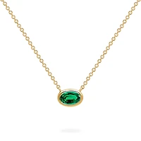 Yellow Gold Emerald Pendant Necklace