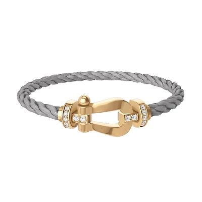 Force 10 Large Yellow Gold and Diamond Pavé Cable Bracelet