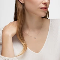 White Gold and Diamond Rectangular Cluster Pendant