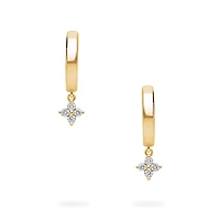 Yellow Gold Diamond Huggie Earrings For Kids