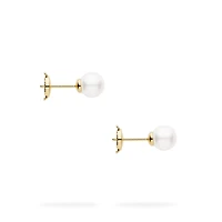 6.5–7 mm Akoya Pearl Earrings in Yellow Gold