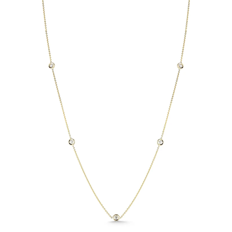 Diamonds by the Inch Yellow Gold 7-Row Station Diamond Necklace