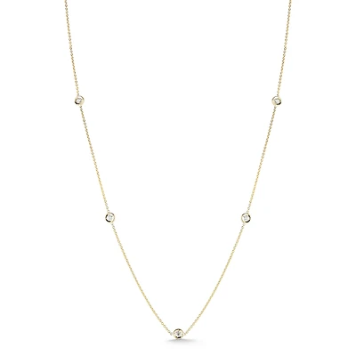 Diamonds by the Inch Yellow Gold 7-Row Station Diamond Necklace