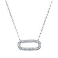 Diamond Pendant Rectangle in White Gold
