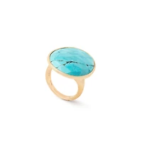 Lunaria Yellow Gold and Turquoise Ring