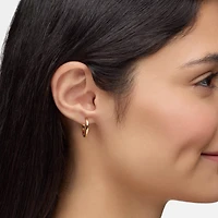 Yellow Gold Huggie Earrings, 18 mm