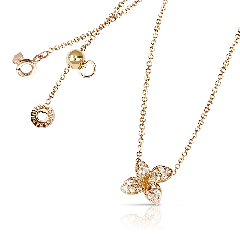Petit Garden Micro Rose Gold and Diamond Pavé Pendant