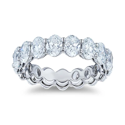 Platinum 5.27ct Oval Cut Eternity Band