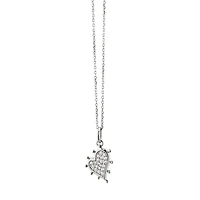 Gemstone Heart Small Silver and White Sapphire Charm Necklace