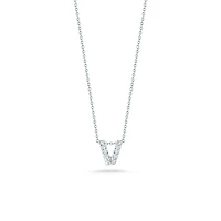 Tiny Treasures Love Letter V White Gold and Diamond Pendant