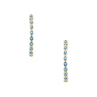Topaz Bezel Set Hoop Earrings