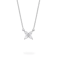 Floral Diamond Necklace in White Gold