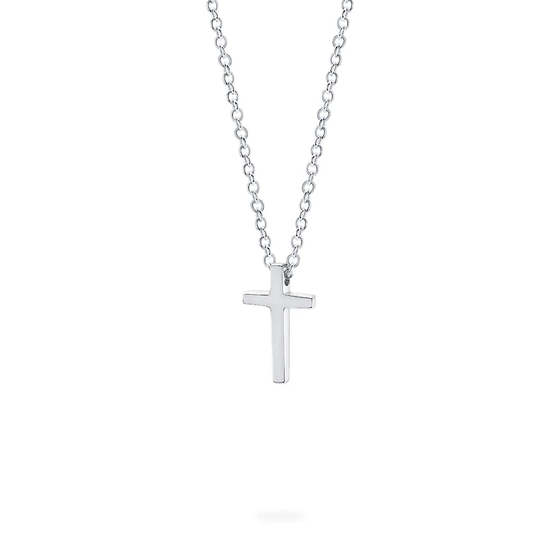 Sterling Silver Cross Pendant for Kids, Small