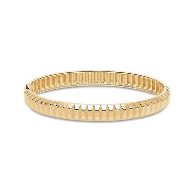 Yellow Gold Textured Bangle, Small