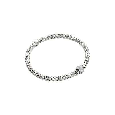 Solo Flex'it White Gold and  Diamond Pavé Bracelet