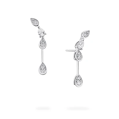 Diamond Drop Earrings in White Gold