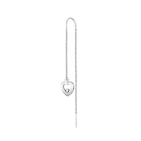 Pretty Woman Extra Small White Gold and Diamond Heart Single Drop Earring