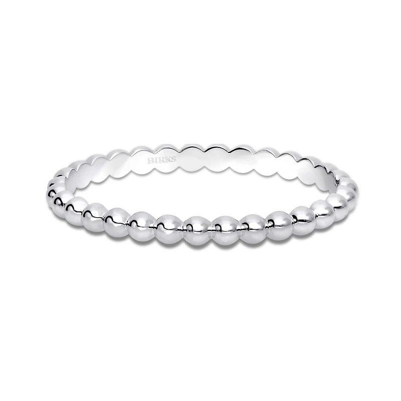 Silver Beaded Bangle, Small