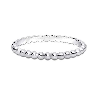 Silver Beaded Bangle, Small