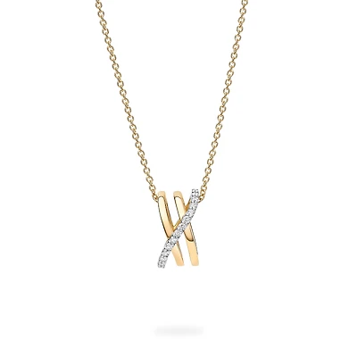 Three-Row Gold Hoop Pendant