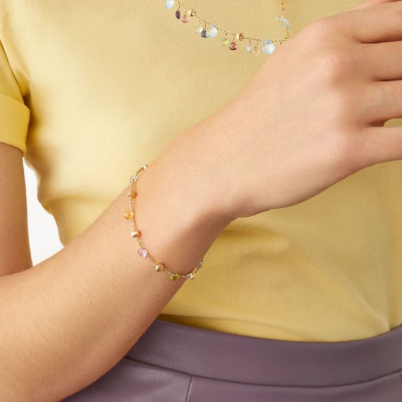 Paradise Yellow Gold and Semi-Precious Gemstone Bracelet