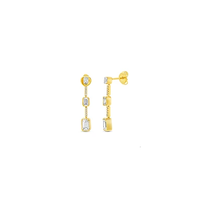 Alexandria Yellow Gold and Diamond Drop Earrings