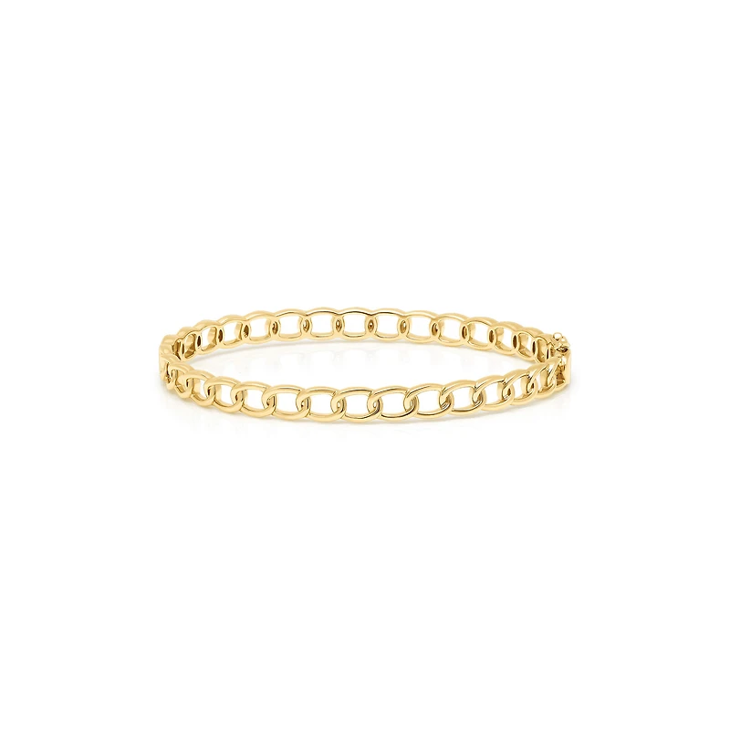 Stackable Yellow Gold Link Bangle
