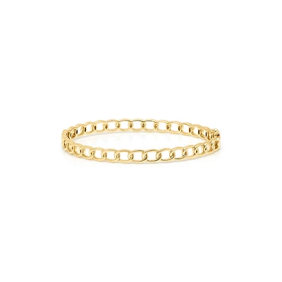 Stackable Yellow Gold Link Bangle