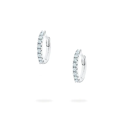 Diamond Rosée Du Matin Huggie Earrings