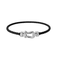 Force 10 Medium White Gold and Diamond Pavé Cable Bracelet