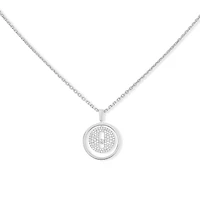 Lucky Move Small White Gold and Diamond Pavé Pendant