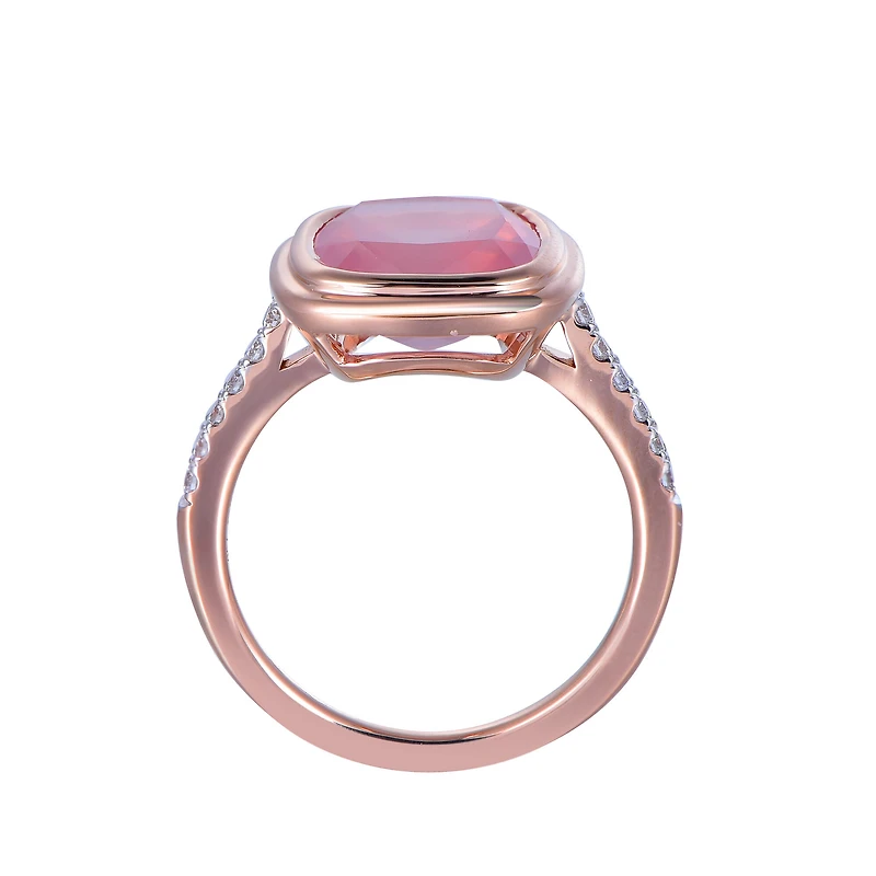 Rose Quartz Ring in Rose Gold