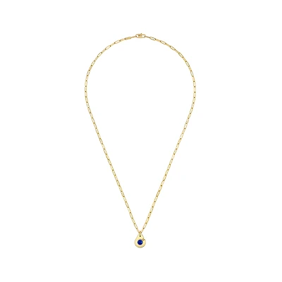 Menottes R10 Yellow Gold and Lapis Lazuli Pendant