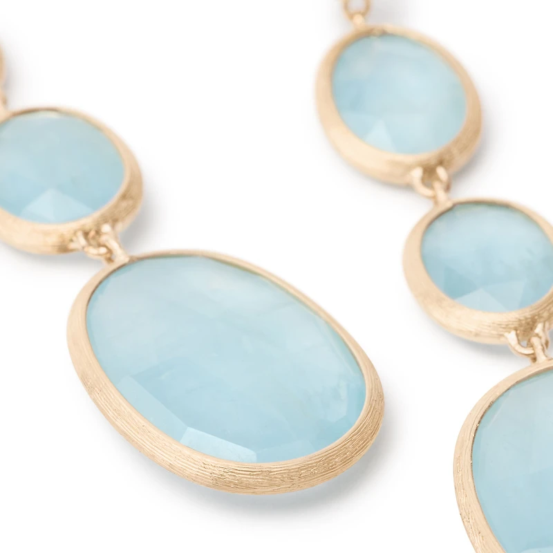 Siviglia Yellow Gold and Aquamarine Drop Earrings