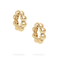 Yellow Gold Beaded Hoops