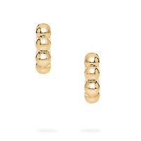 Yellow Gold Beaded Hoops