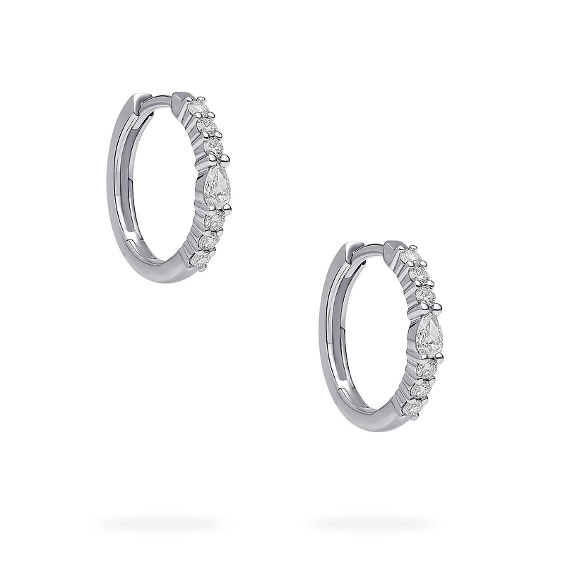 White Gold Diamond Hoop Earrings