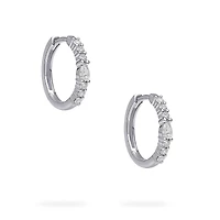 White Gold Diamond Hoop Earrings