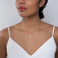Yellow Gold and Diamond Station Necklace